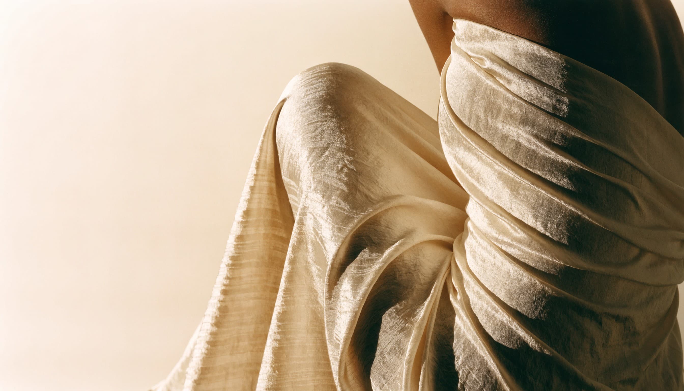 Draped silk in warm daylight